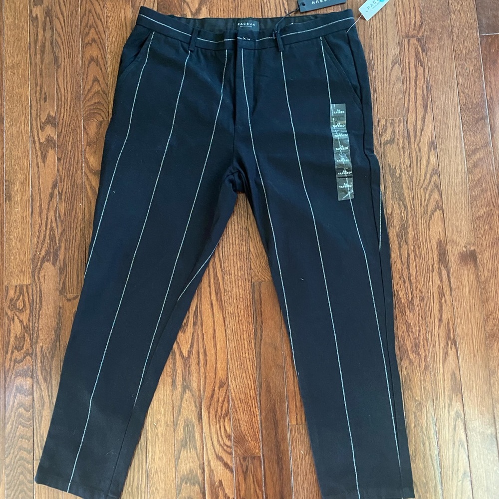Pacsun Mens pinstripe pants Black